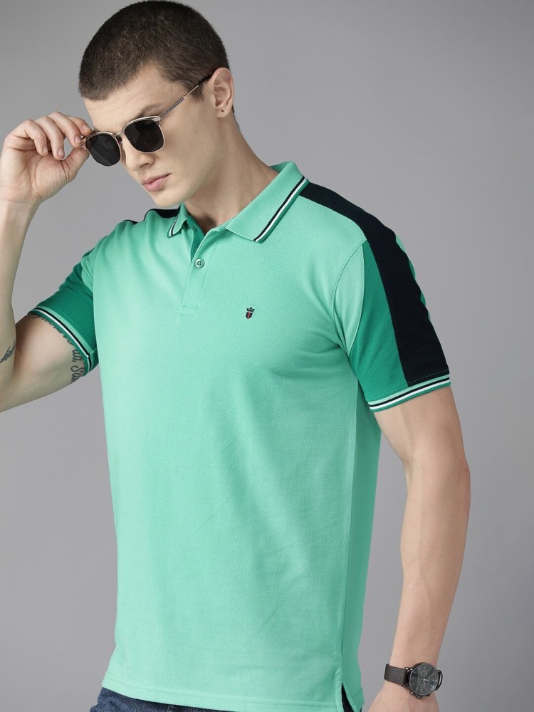 LOUIS PHILIPPE Colorblock Men Polo Neck Green T-Shirt - Buy LOUIS PHILIPPE  Colorblock Men Polo Neck Green T-Shirt Online at Best Prices in India