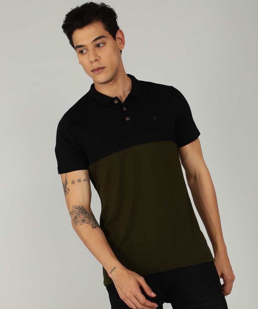 LOUIS PHILIPPE Colorblock Men Polo Neck Green T-Shirt - Buy LOUIS PHILIPPE  Colorblock Men Polo Neck Green T-Shirt Online at Best Prices in India