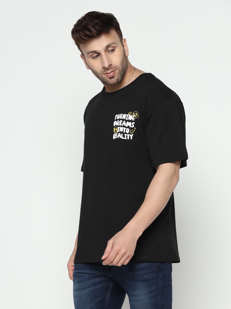 Gritstones Printed Men Round Neck Black T-Shirt - Buy Gritstones Printed  Men Round Neck Black T-Shirt Online at Best Prices in India