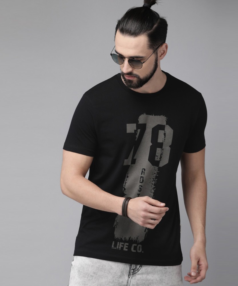 Roadster Printed Men Round Neck Black T Shirt Buy Roadster Printed Men Round Neck Black T Shirt Online at Best Prices in India Flipkart