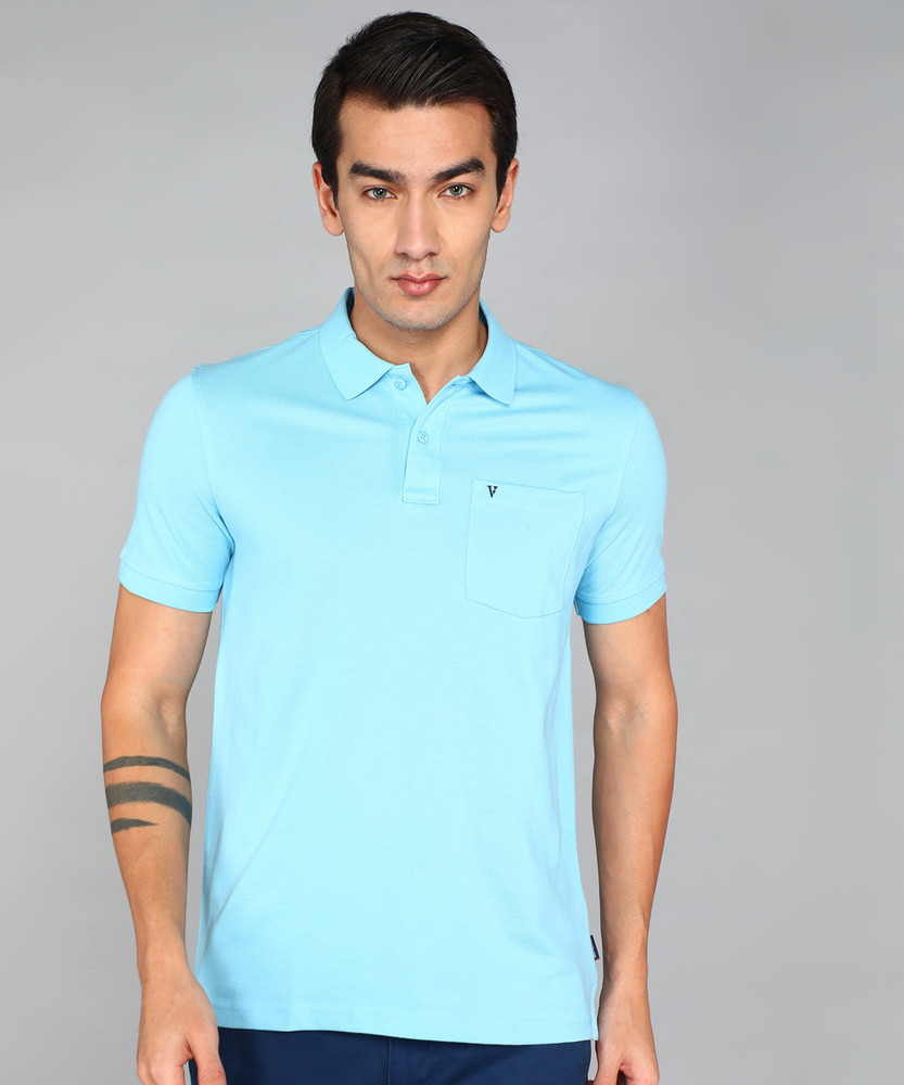 VAN HEUSEN SPORT Solid Men Polo Neck Light Blue T Shirt Buy VAN