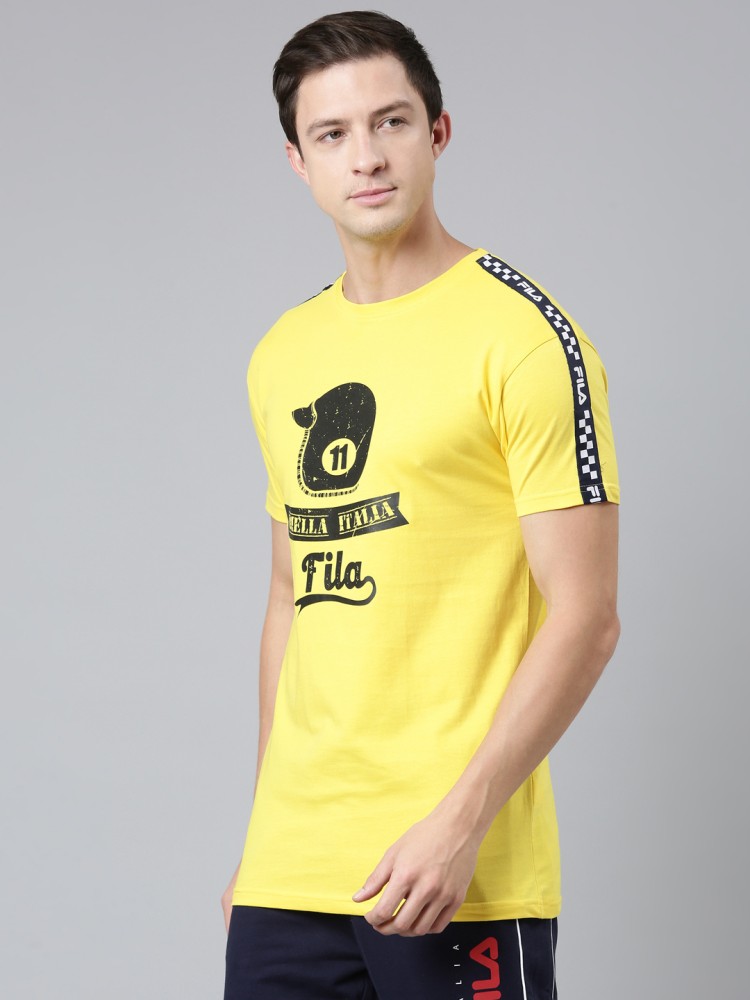 Yellow fila t clearance shirt mens