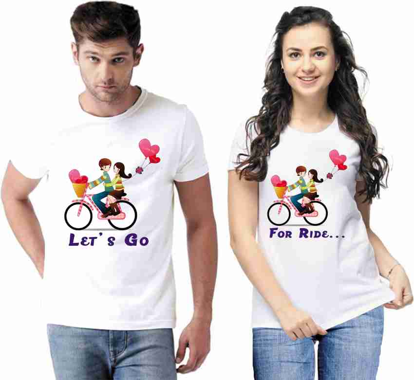 Half Sleeve Magnetic Love Trending Couple T-Shirt In 100%Cotton