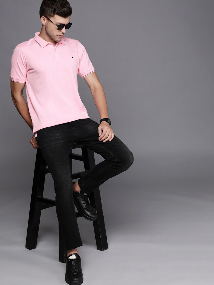 Pink and store black polo