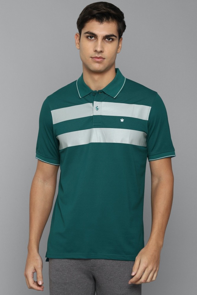 LOUIS PHILIPPE Colorblock Men Polo Neck Dark Green T-Shirt - Buy