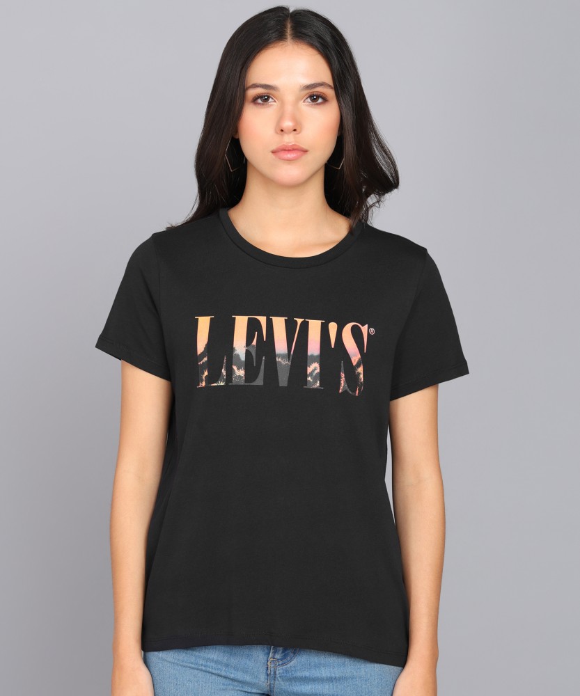 LEVI S Printed Women Round Neck Black T Shirt Buy LEVI S Printed Women Round Neck Black T Shirt Online at Best Prices in India Flipkart