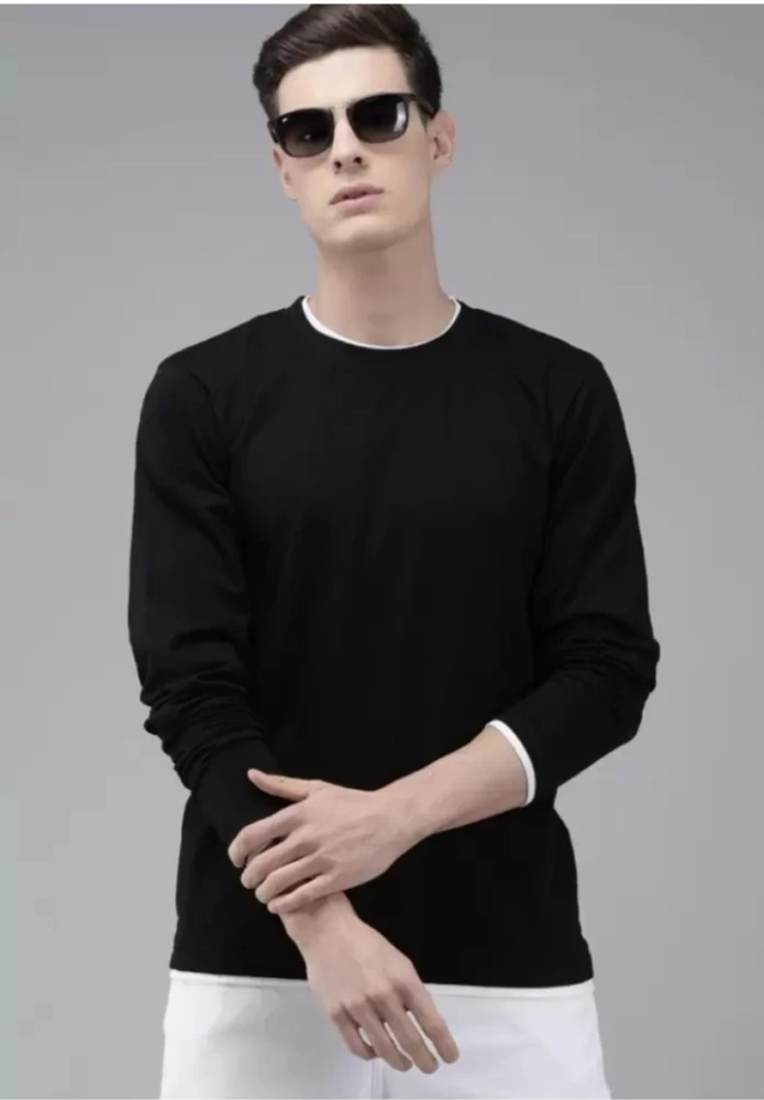 black full sleeve t shirt zara