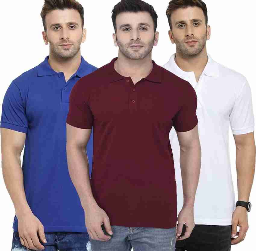 Stitch Half Sleeve Polo Shirt For Men - Light Maroon - POLO - 026