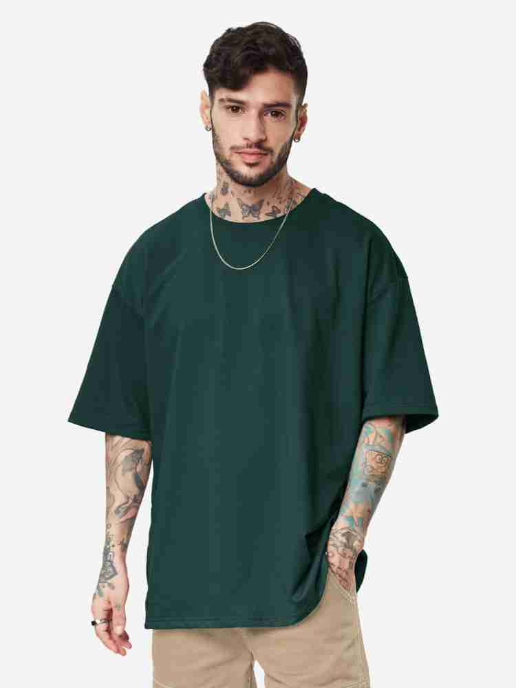 The Souled Store Solid Men Round Neck Green T-Shirt - Buy The