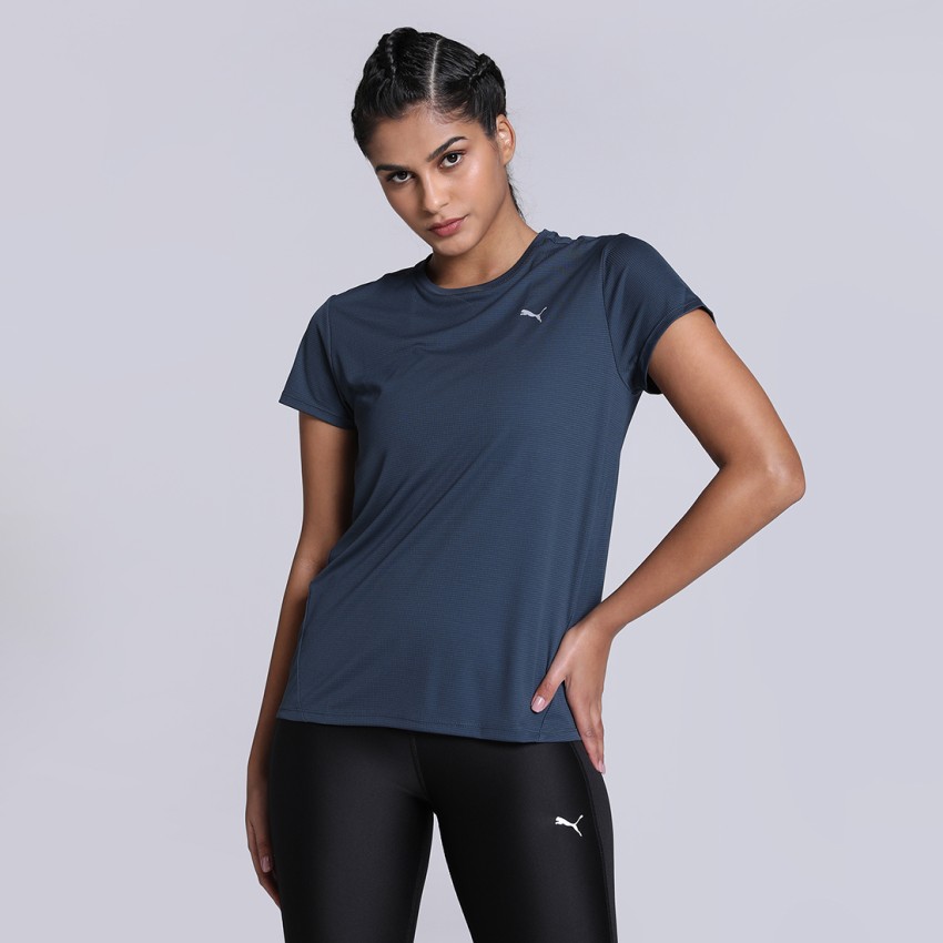 PUMA Solid Women Crew Neck Blue T-Shirt - Buy PUMA Solid Women Crew Neck  Blue T-Shirt Online at Best Prices in India