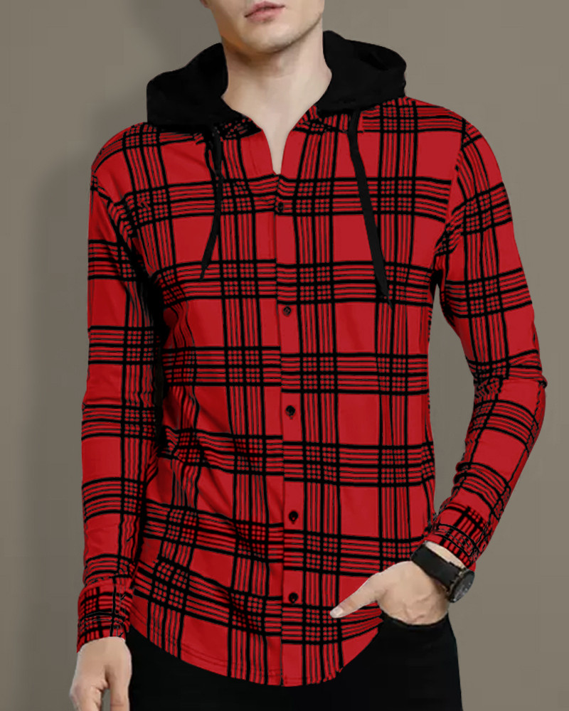 EyeBogler Men Checkered Casual Red Shirt - Buy EyeBogler Men 