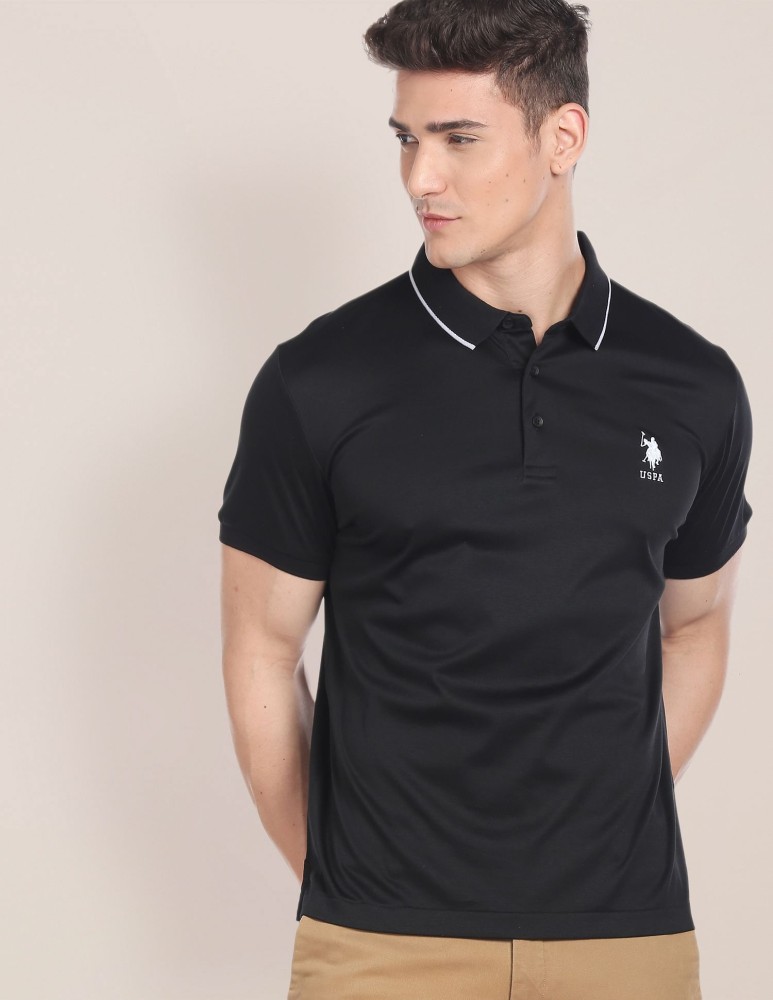 U.S. POLO ASSN. Polo T-Shirts : Buy U.S. POLO ASSN. Solid Luxury Polo T- Shirt Online