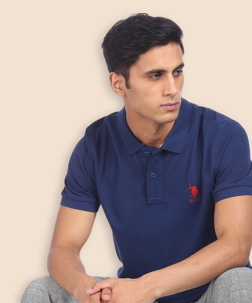 U.S. POLO ASSN. Solid Men Polo Neck Blue T Shirt Buy U.S. POLO ASSN. Solid Men Polo Neck Blue T Shirt Online at Best Prices in India Flipkart