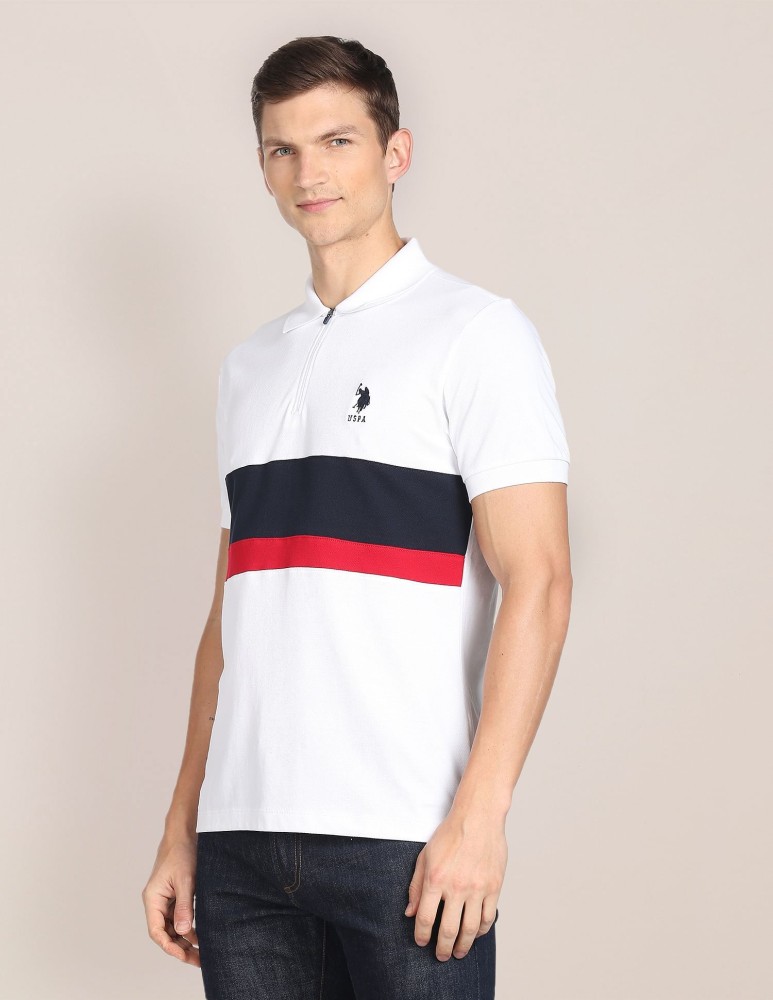 FastColors Colorblock Men Polo Neck White T-Shirt - Buy FastColors  Colorblock Men Polo Neck White T-Shirt Online at Best Prices in India