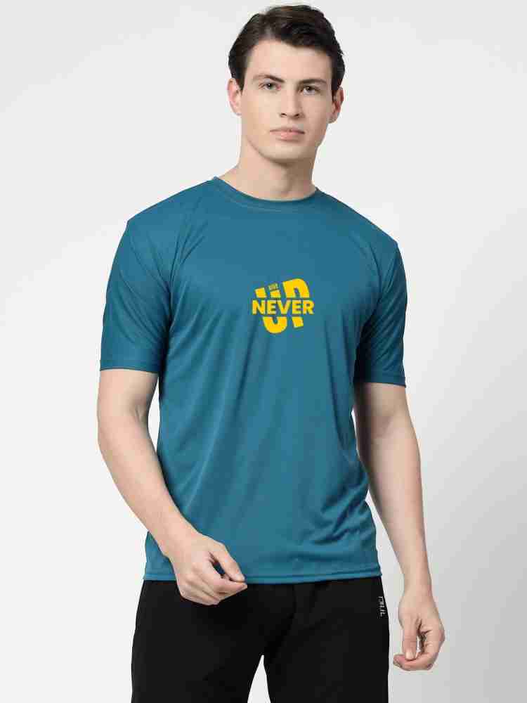 DAFABFIT Solid Men Round Neck Blue T-Shirt - Buy DAFABFIT Solid