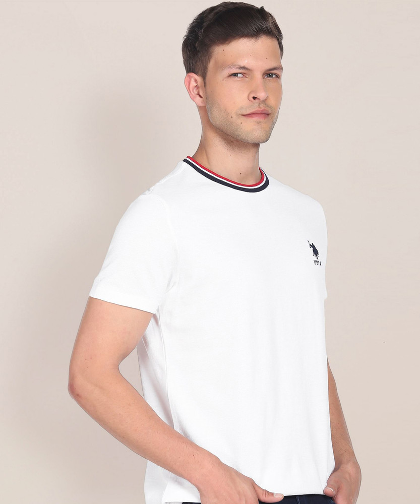 U.S. POLO ASSN. Solid Men Round Neck White T Shirt Buy U.S. POLO ASSN. Solid Men Round Neck White T Shirt Online at Best Prices in India Flipkart