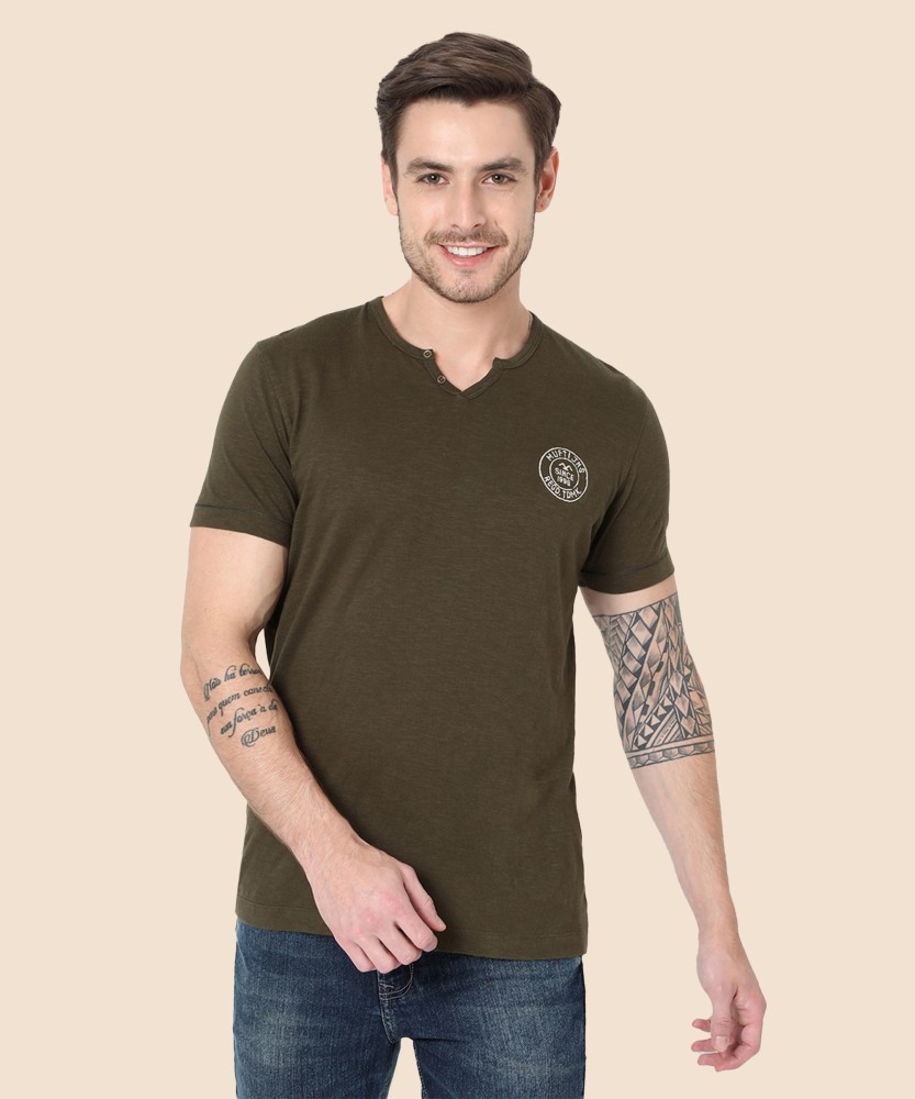 MUFTI Solid Men V Neck Dark Green T Shirt Buy MUFTI Solid Men V Neck Dark Green T Shirt Online at Best Prices in India Flipkart