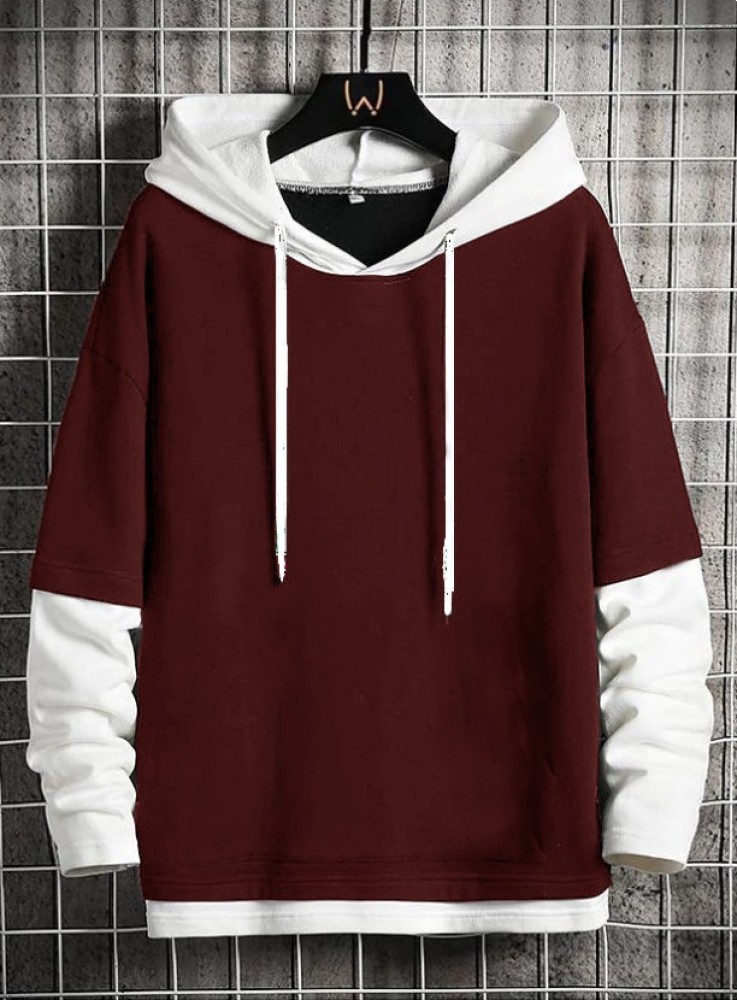 Maroon and sale white hoodie