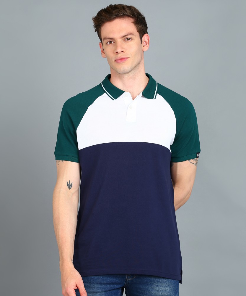 Urbano Fashion Colorblock Men Polo Neck Navy Blue, White T-Shirt - Buy  Urbano Fashion Colorblock Men Polo Neck Navy Blue, White T-Shirt Online at  Best Prices in India