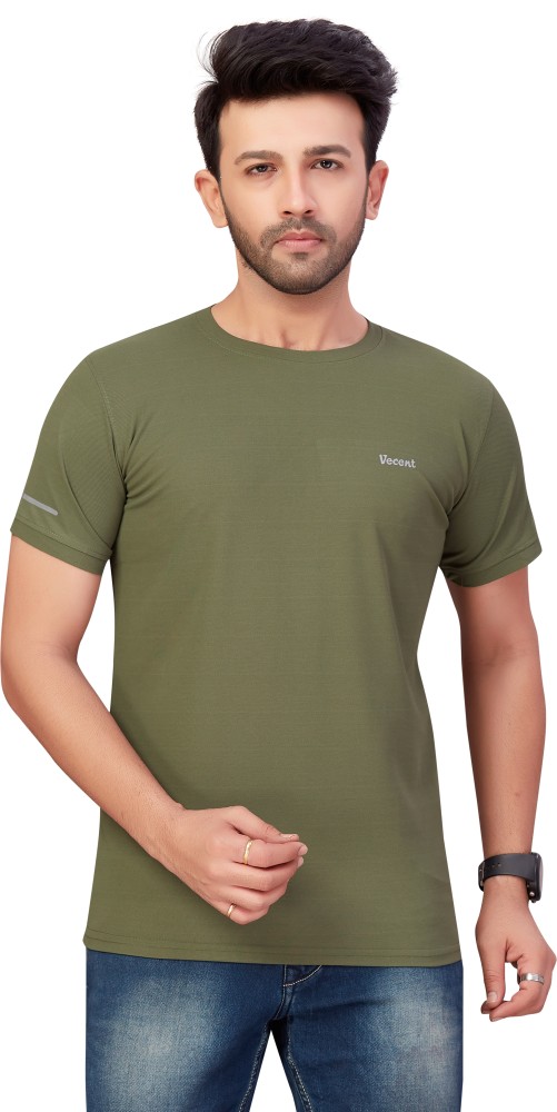 Trendtee Solid Men Round Neck Green T-Shirt - Buy Trendtee Solid Men Round  Neck Green T-Shirt Online at Best Prices in India