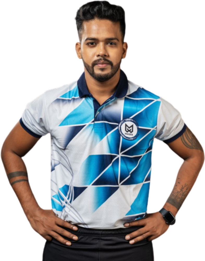 white and blue t shirt mens