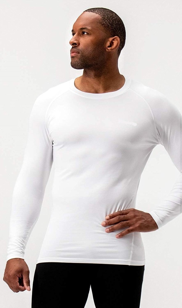 NEVER LOSE Men's Compression T-Shirt Top Skin Tights Fit Lycra