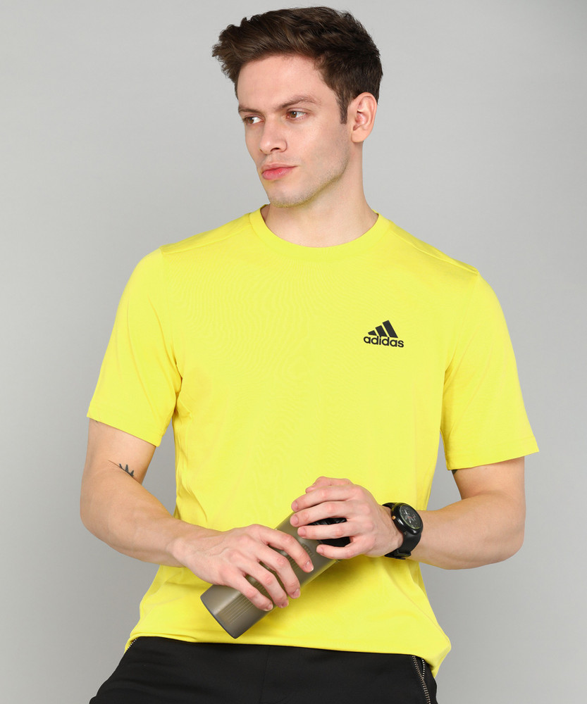 yellow adidas t shirt mens