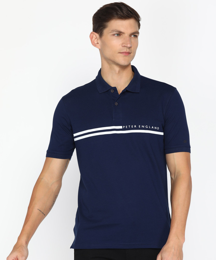 PETER ENGLAND Striped Men Polo Neck Navy Blue T Shirt Buy PETER ENGLAND Striped Men Polo Neck Navy Blue T Shirt Online at Best Prices in India Flipkart