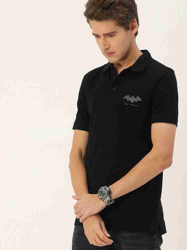 Kook N Keech Batman Solid Men Polo Neck Black T Shirt Buy Kook N