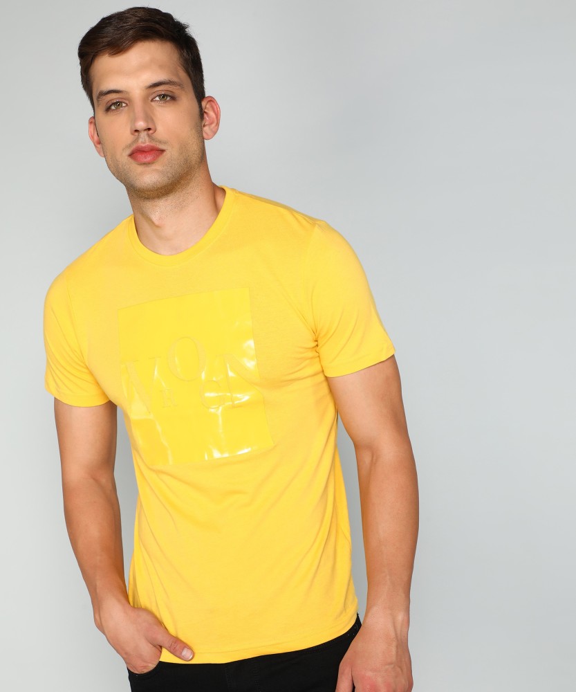 Wrogn yellow hot sale t shirt