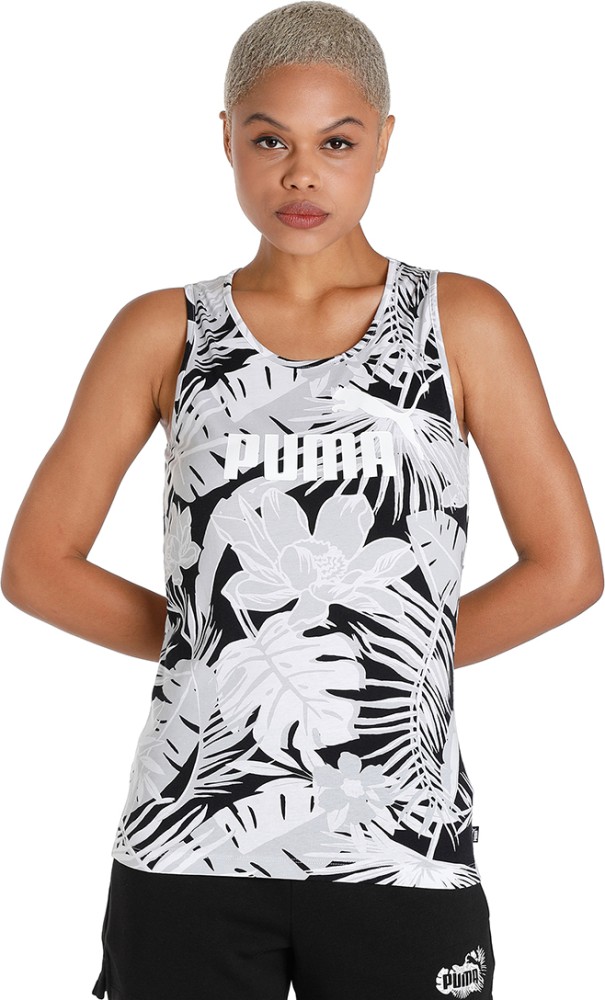 PUMA Floral Print Women Round Neck White T-Shirt - Buy PUMA Floral Print  Women Round Neck White T-Shirt Online at Best Prices in India