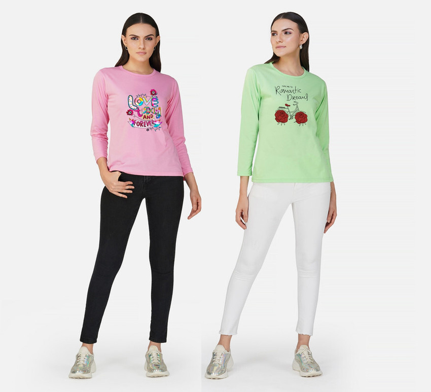 women full sleeve t shirt combo