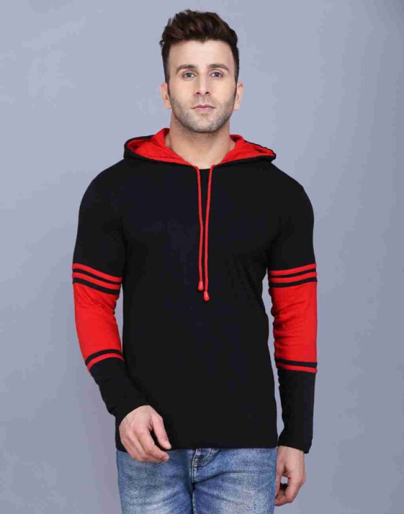 OMIGARMENTS Colorblock Men Hooded Neck Black T Shirt Buy OMIGARMENTS Colorblock Men Hooded Neck Black T Shirt Online at Best Prices in India Flipkart