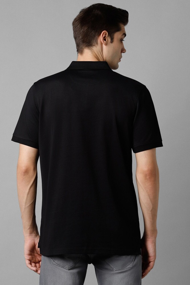 LOUIS PHILIPPE Solid Men Polo Neck Black T-Shirt - Buy LOUIS