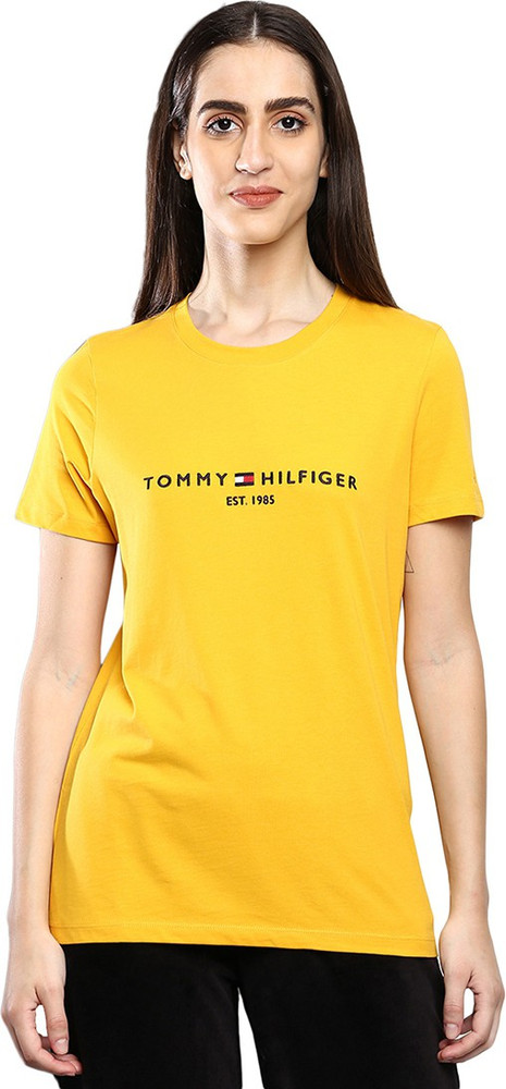yellow tommy hilfiger t shirt women's
