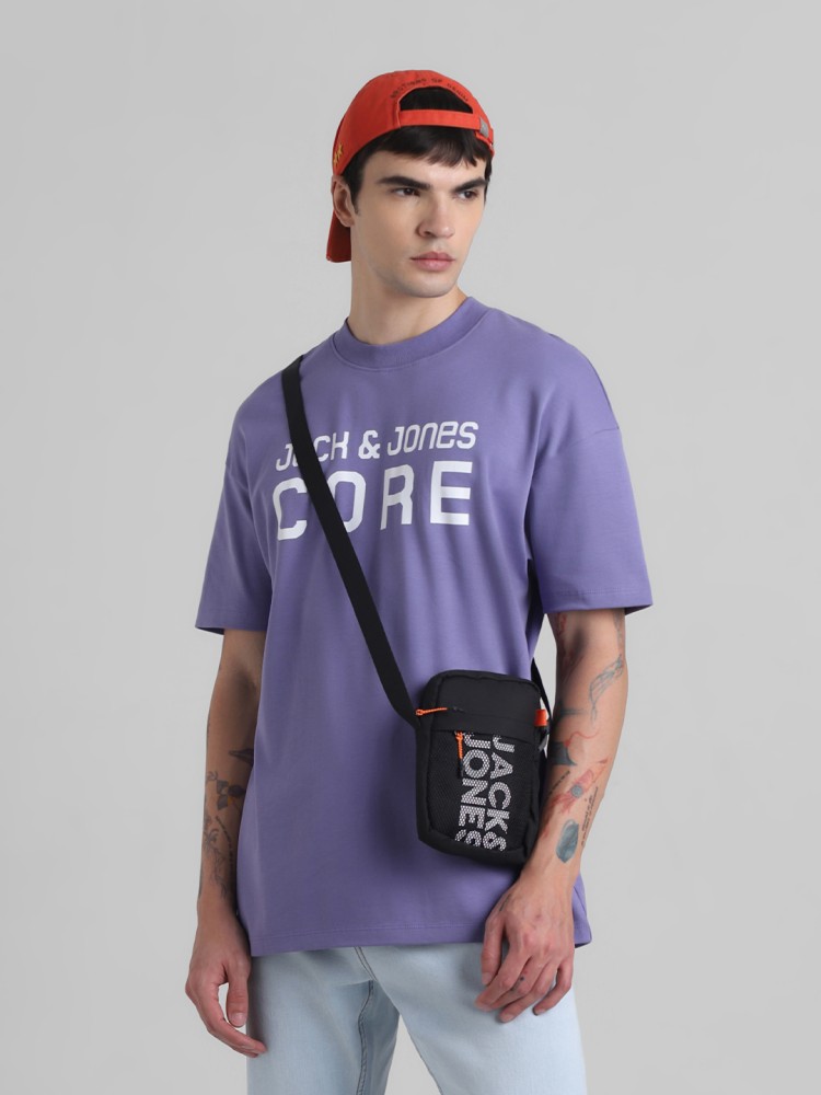 JACK & JONES Typography Men Round Neck Purple T-Shirt - Buy JACK & JONES  Typography Men Round Neck Purple T-Shirt Online at Best Prices in India