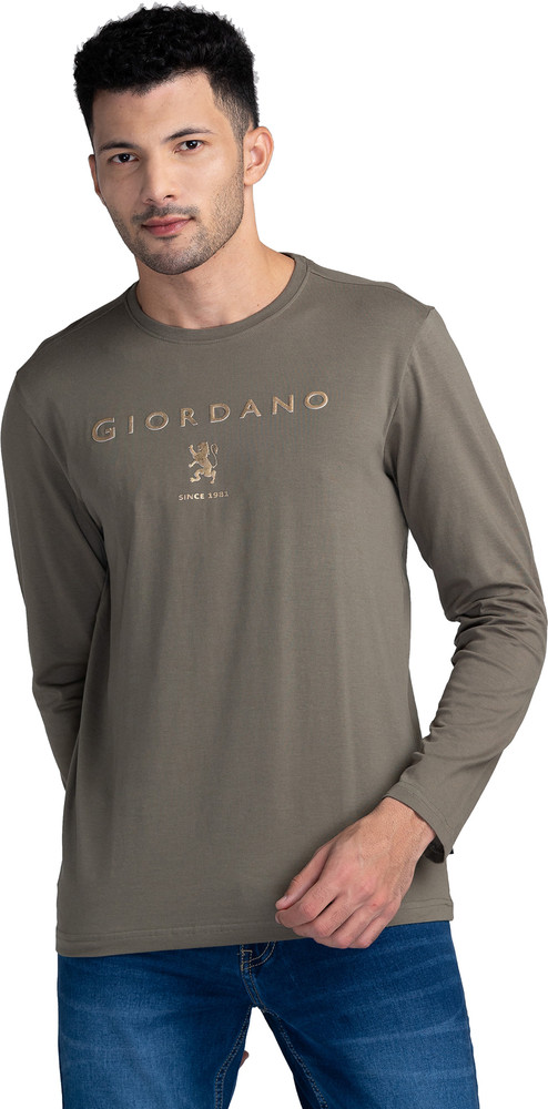 GIORDANO Typography Men Round Neck Reversible Green T Shirt Buy