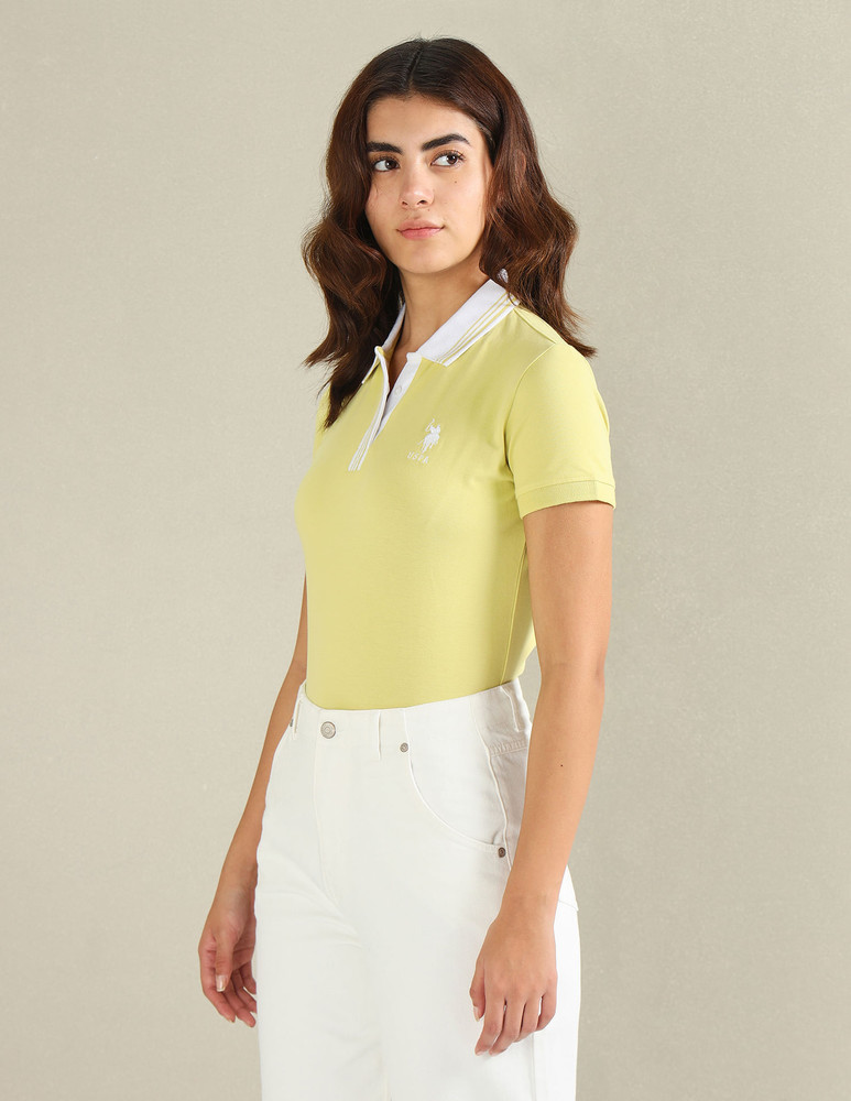 yellow polo t shirt women's