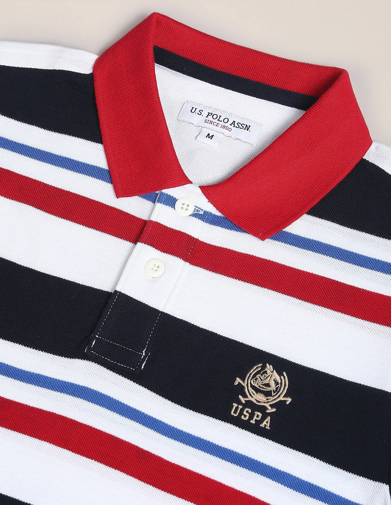 U.S. POLO ASSN. Striped Men Polo Neck Multicolor T Shirt Buy