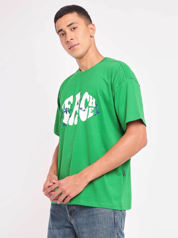 BEYOUNG Printed Men Round Neck Green T-Shirt - Buy BEYOUNG Printed