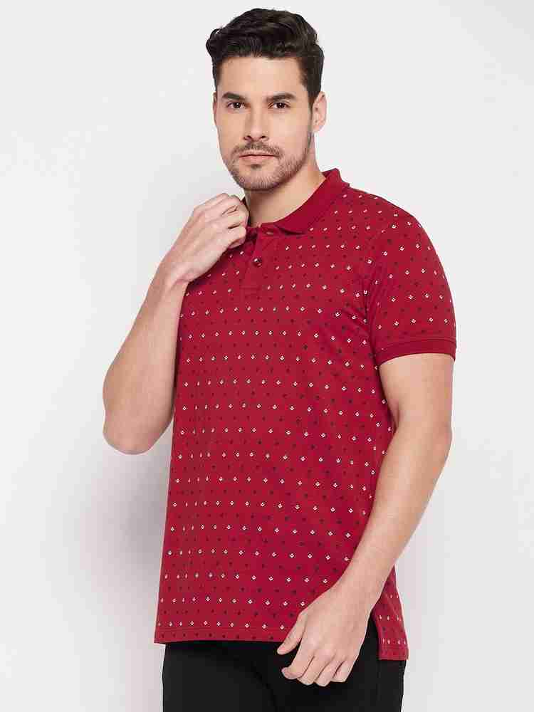 Four Square Printed Men Polo Neck Red T-Shirt - Buy Red, Black Four Square  Printed Men Polo Neck Red T-Shirt Online at Best Prices in India