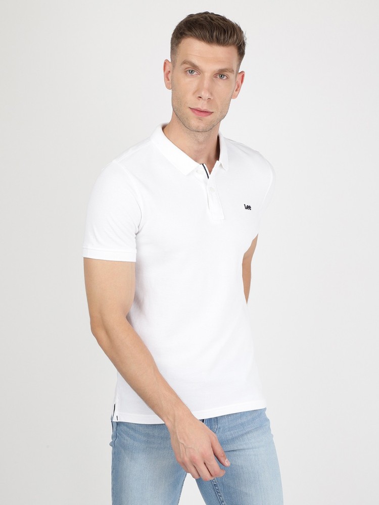 All white lacoste sale shirt