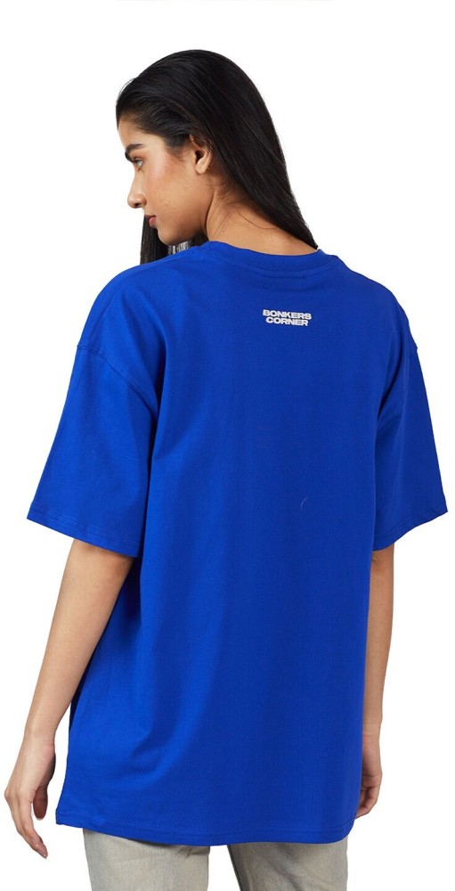 Bonkers Corner Printed Women Round Neck Blue T-Shirt - Buy Bonkers