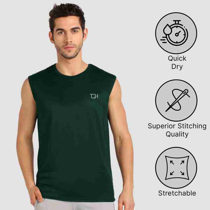 TQH Solid Men Round Neck Green T-Shirt - Buy TQH Solid Men Round Neck Green  T-Shirt Online at Best Prices in India