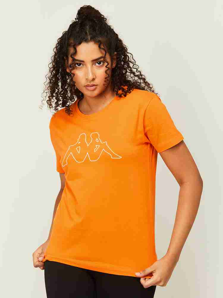 Kappa Cartoon Women Round Neck Orange T Shirt Buy Kappa Cartoon