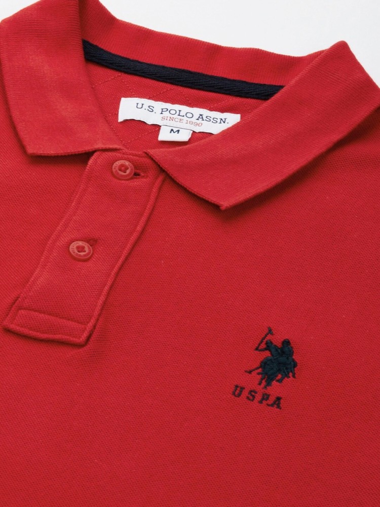 U.S. POLO ASSN. Solid Men Polo Neck Red T Shirt Buy U.S. POLO