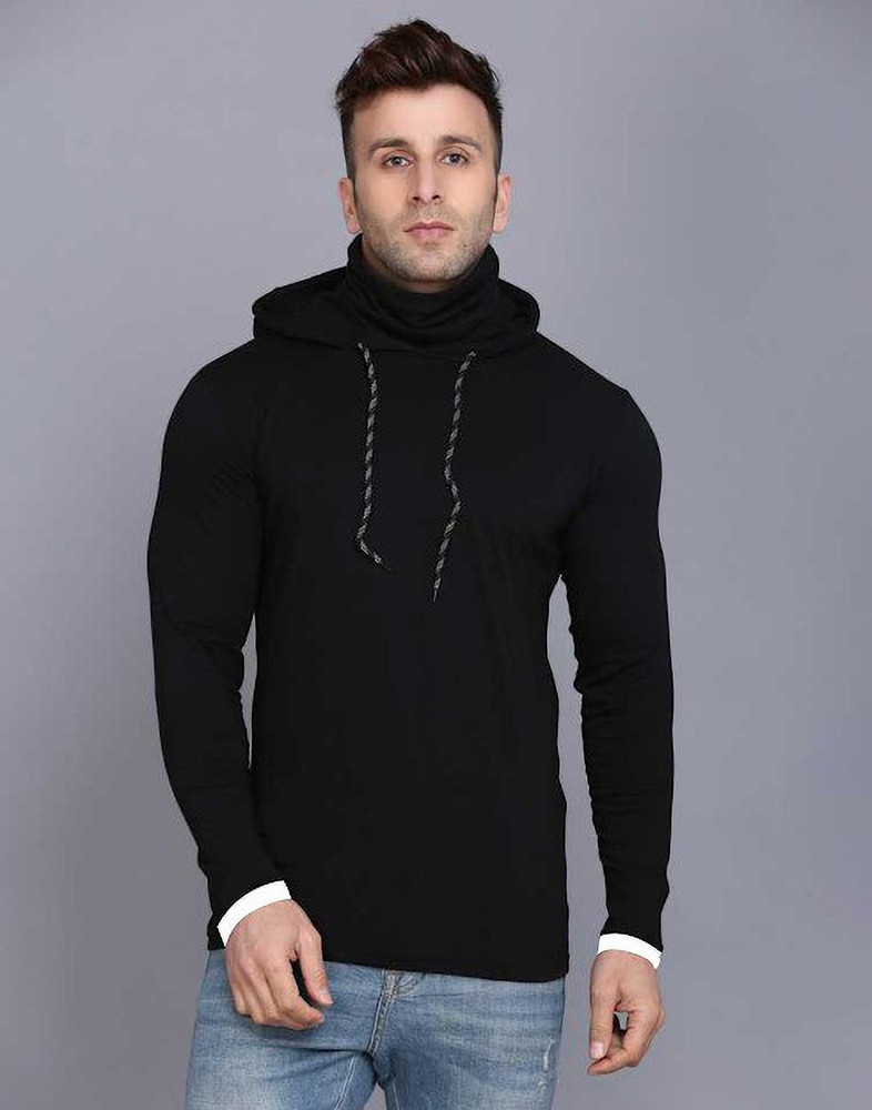 HYDEY Colorblock Men Hooded Neck Black T-Shirt - Buy HYDEY Colorblock Men  Hooded Neck Black T-Shirt Online at Best Prices in India | Flipkart.com