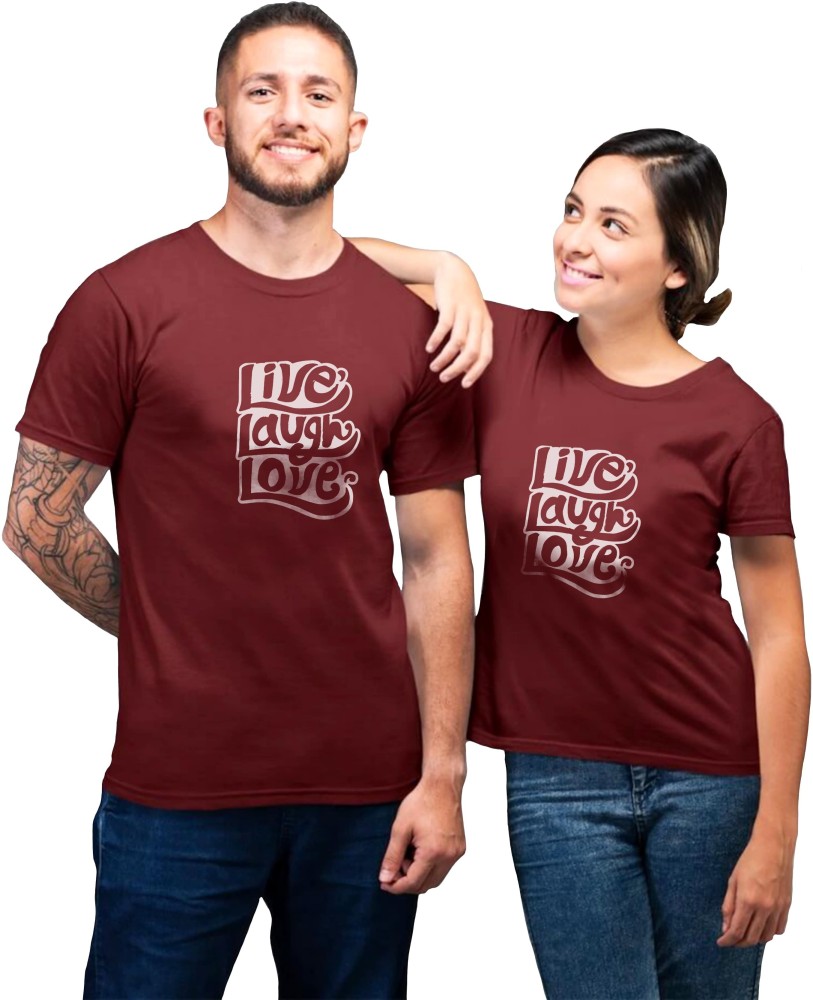 couple shirt maroon