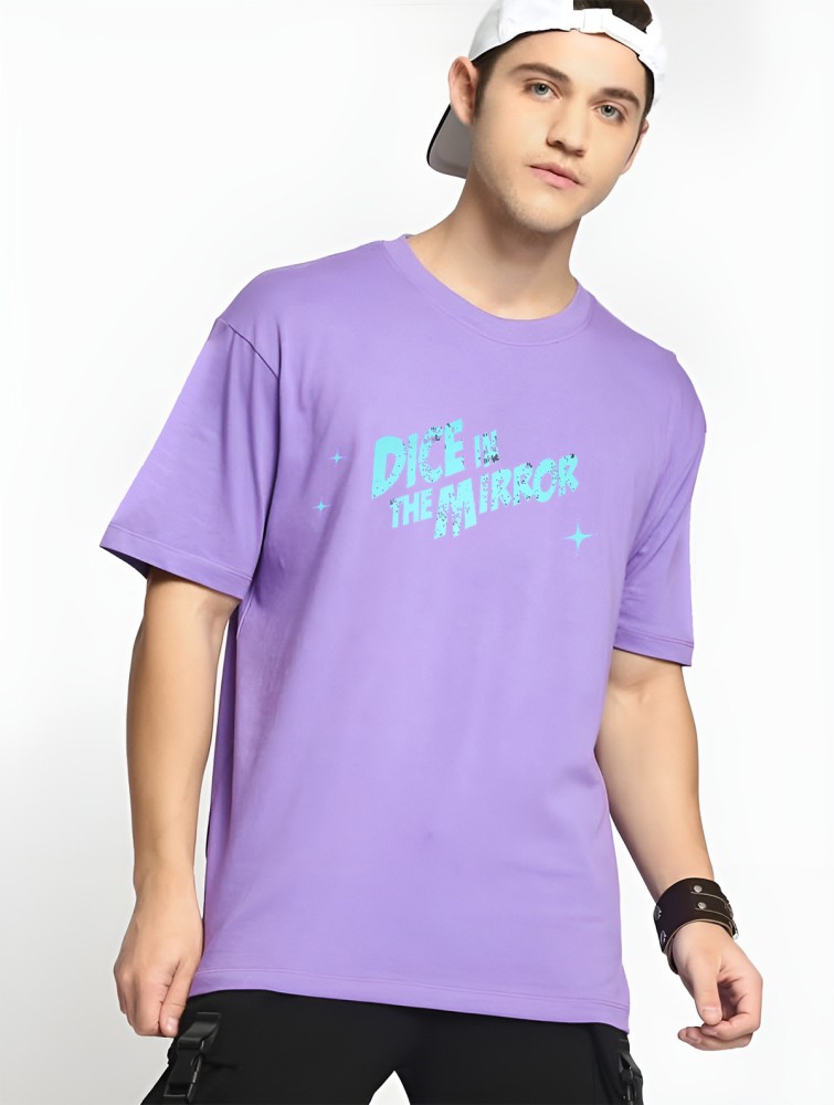 Kshs Typography Men Round Neck Purple T-shirt