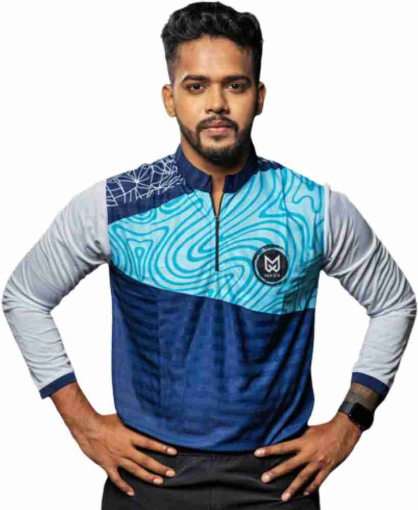 masix Colorblock Men Mandarin Collar Blue T Shirt Buy masix